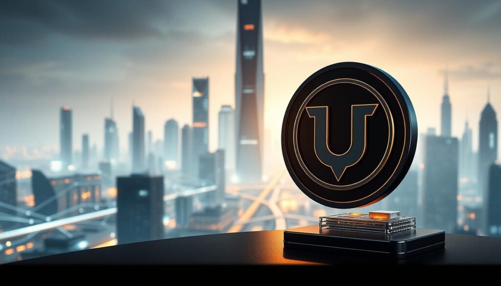 A detailed and futuristic scene of cryptocurrency privacy protection. In the foreground, a UTown logo hovers above a transparent crypto wallet, its digital ledger protected by cutting-edge encryption. In the middle ground, a network of digital nodes and blockchain pathways wind through a sleek, minimalist cityscape, casting a soft, ambient glow. In the background, towering skyscrapers and futuristic architecture suggest an advanced, technologically-driven world, where anonymity and privacy are the new standard. Cinematic lighting and a depth of field create a sense of depth and atmosphere, highlighting the importance of this new era of secure, private cryptocurrency transactions. A detailed and futuristic scene of cryptocurrency privacy protection. In the foreground, a UTown logo hovers above a transparent crypto wallet, its digital ledger protected by cutting-edge encryption. In the middle ground, a network of digital nodes and blockchain pathways wind through a sleek, minimalist cityscape, casting a soft, ambient glow. In the background, towering skyscrapers and futuristic architecture suggest an advanced, technologically-driven world, where anonymity and privacy are the new standard. Cinematic lighting and a depth of field create a sense of depth and atmosphere, highlighting the importance of this new era of secure, private cryptocurrency transactions.