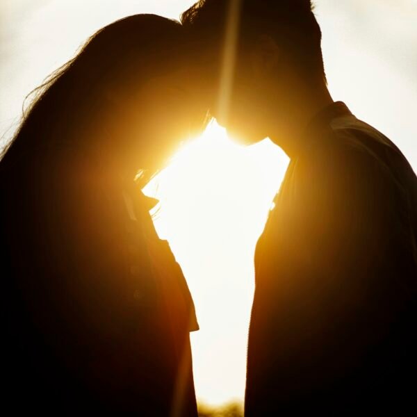 silhouette photography of couple